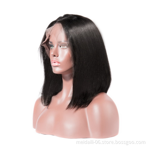 Lace Closure Wigs Brazilian Straight Short Bob Wig Remy Lace Closure Wig For Black Women Human Hair